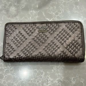 Coach large wallet in gunmetal